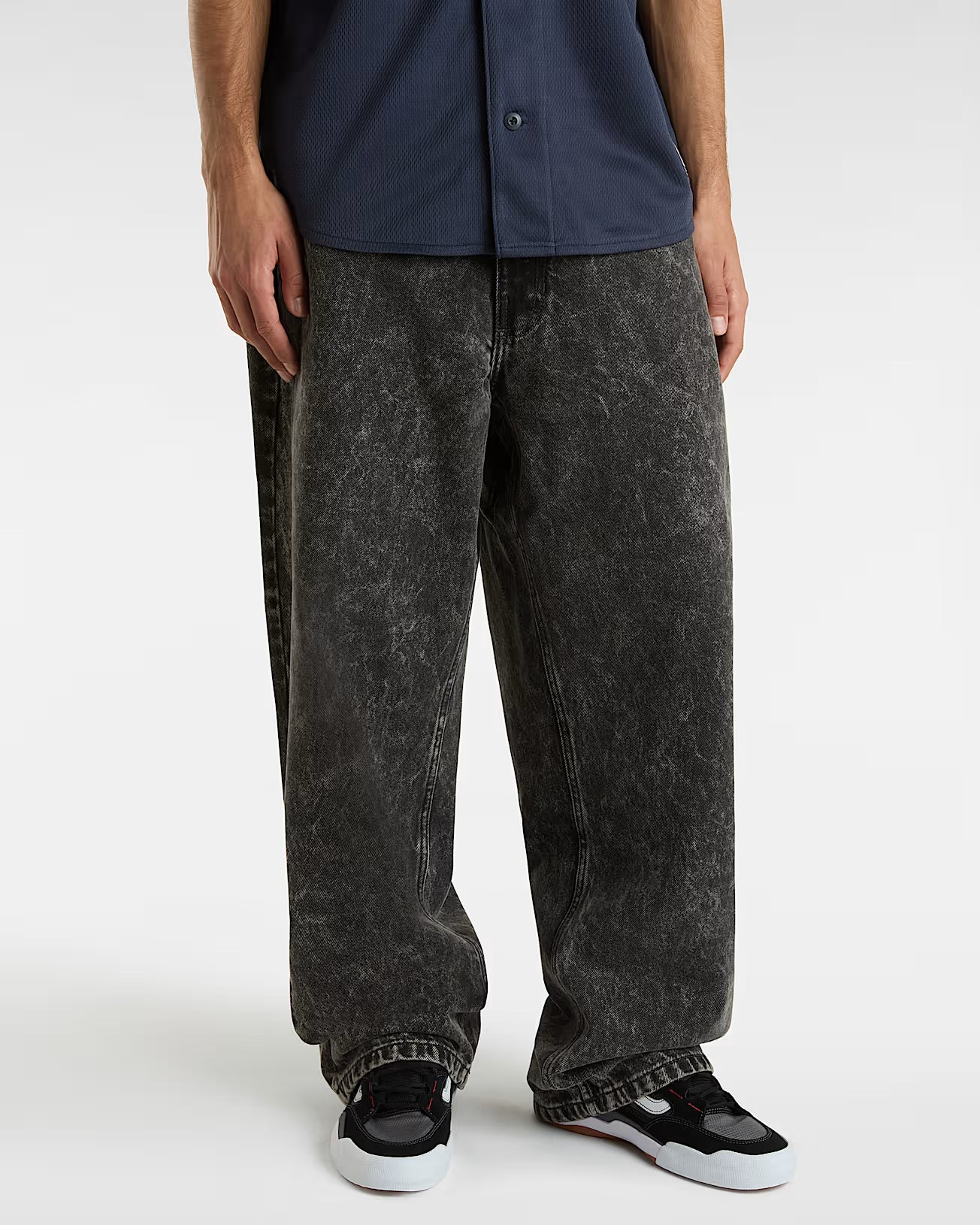VANS Baggy Check Denim Pants - 5 - BLACK