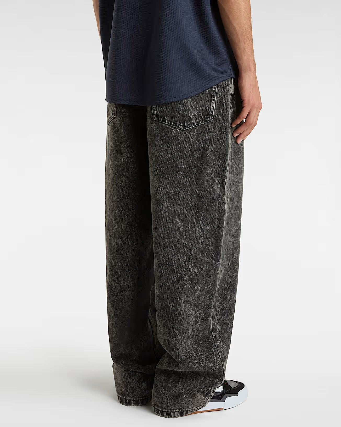 VANS Baggy Check Denim Pants - 5 - BLACK