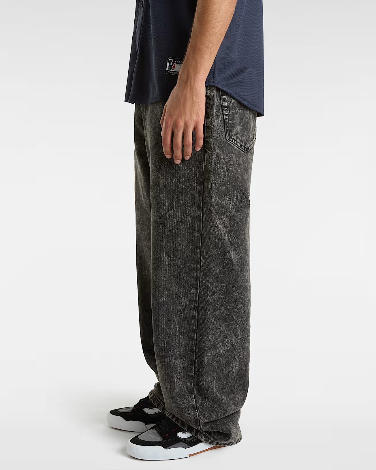 VANS Baggy Check Denim Pants - 5 - BLACK