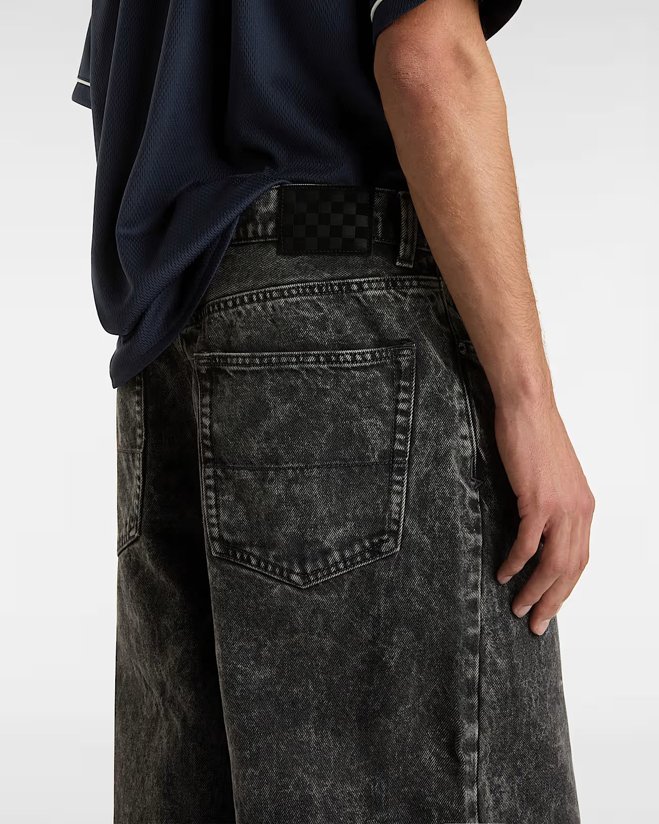 VANS Baggy Check Denim Pants - 5 - BLACK