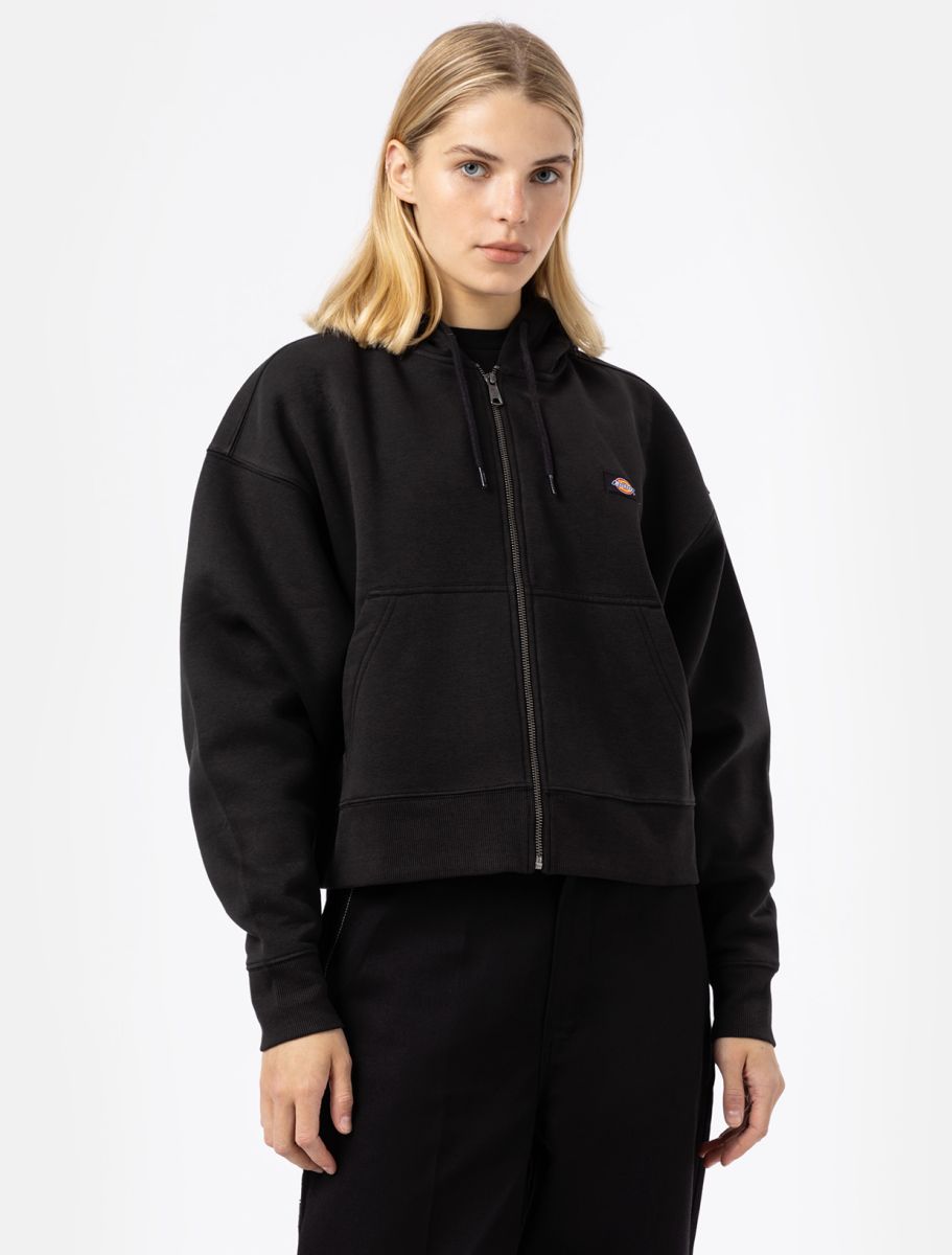 Felpa con Cappuccio da Donna DICKIES Oakport Zip - NERO