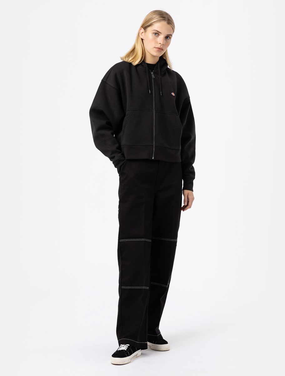 Felpa con Cappuccio da Donna DICKIES Oakport Zip - NERO