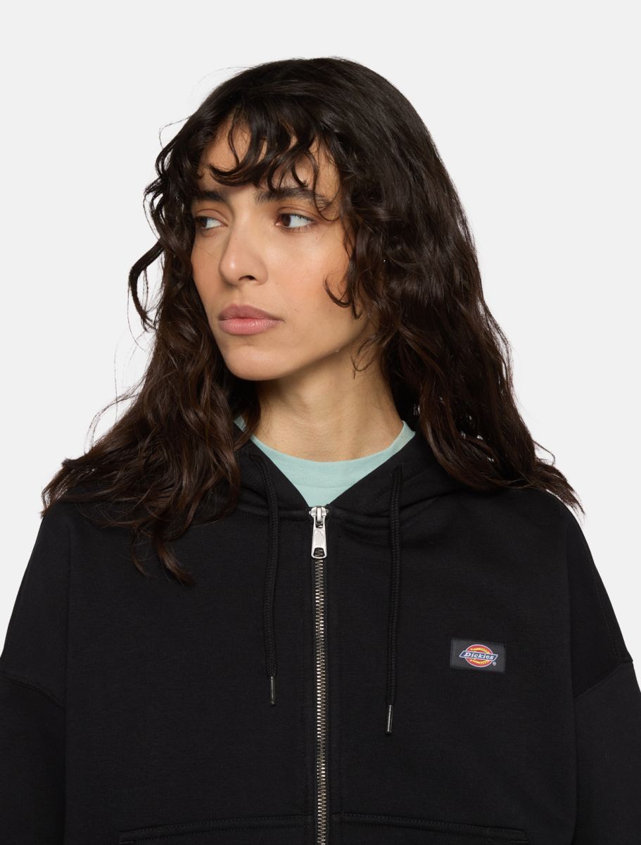 Felpa con Cappuccio da Donna DICKIES Oakport Zip - NERO