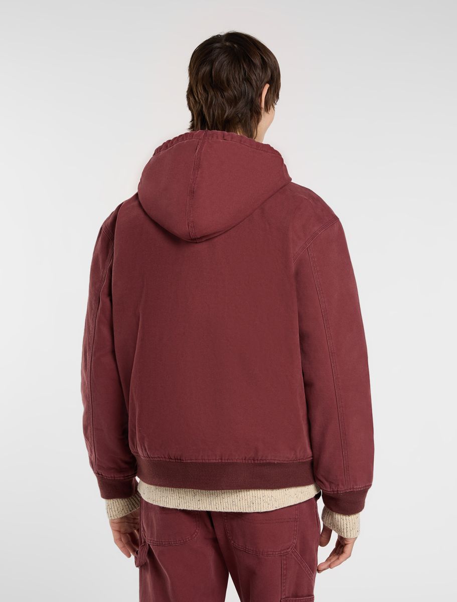 DICKIES Hilham Hooded Canvas Jacket - BURGUNDY