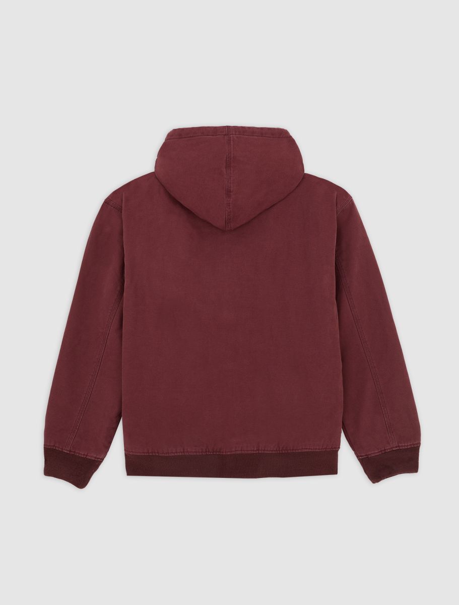 DICKIES Hilham Hooded Canvas Jacket - BURGUNDY