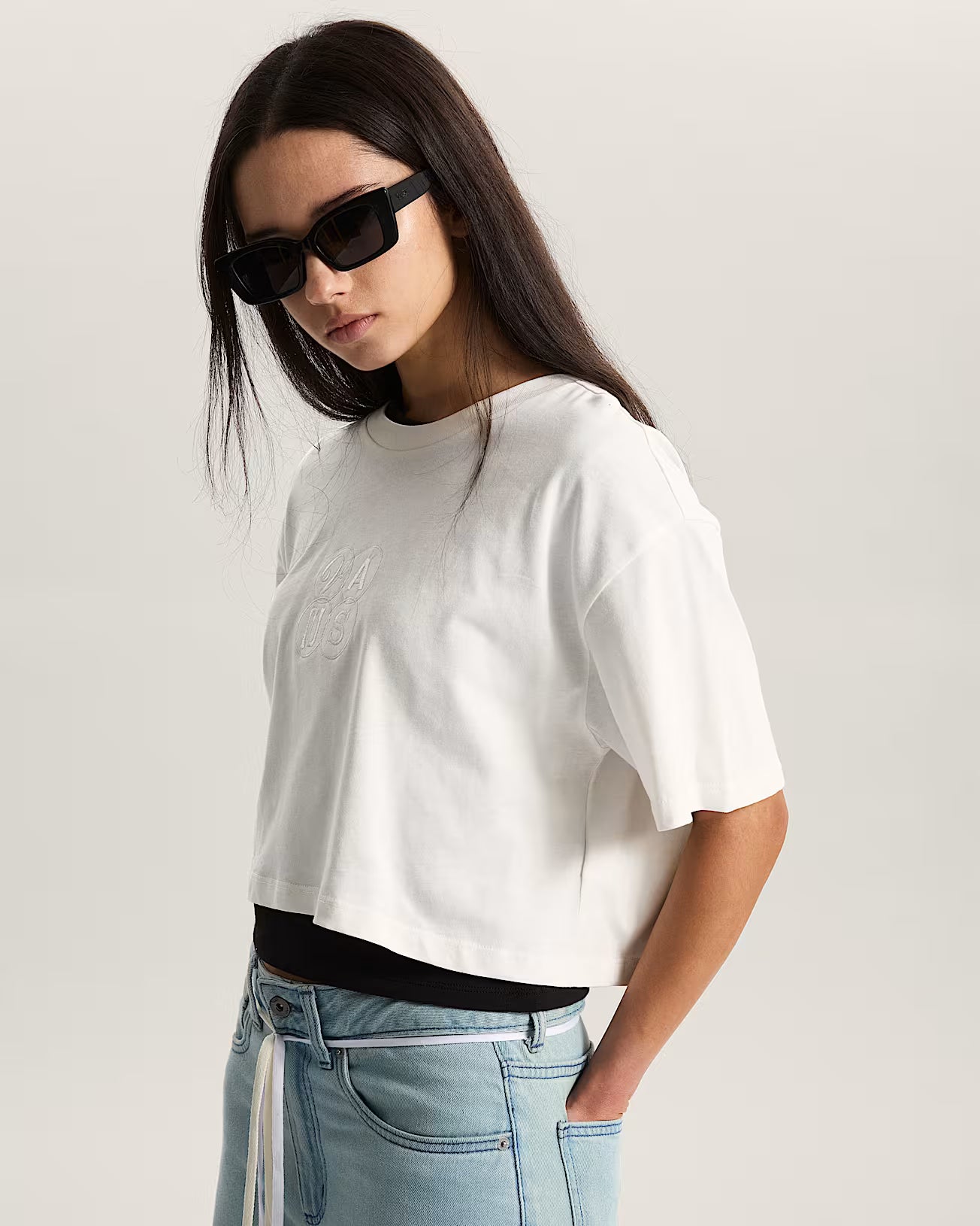 Vans Ellipse Relax Crop SS – T-Shirt  Relaxed Fit - Egret