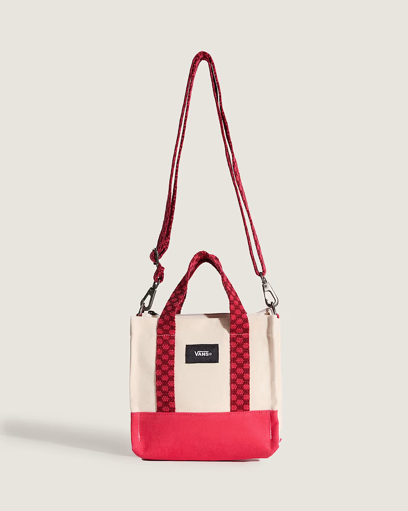 👜 Vans Lil Pergs Tote Bag – Mini Borsa Tote con Zip - Red Pink