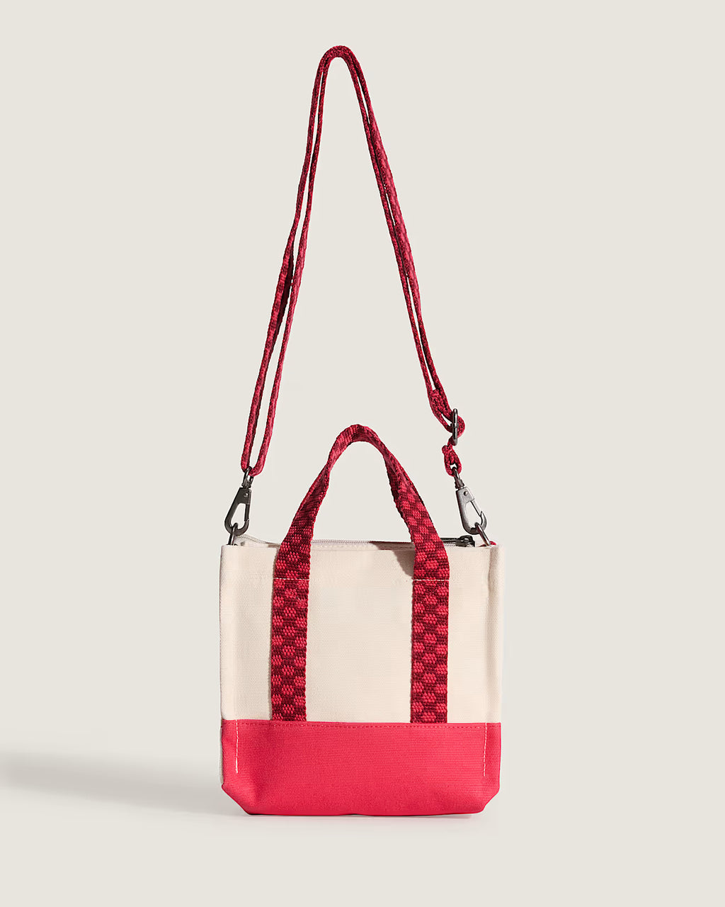 👜 Vans Lil Pergs Tote Bag – Mini Borsa Tote con Zip - Red Pink