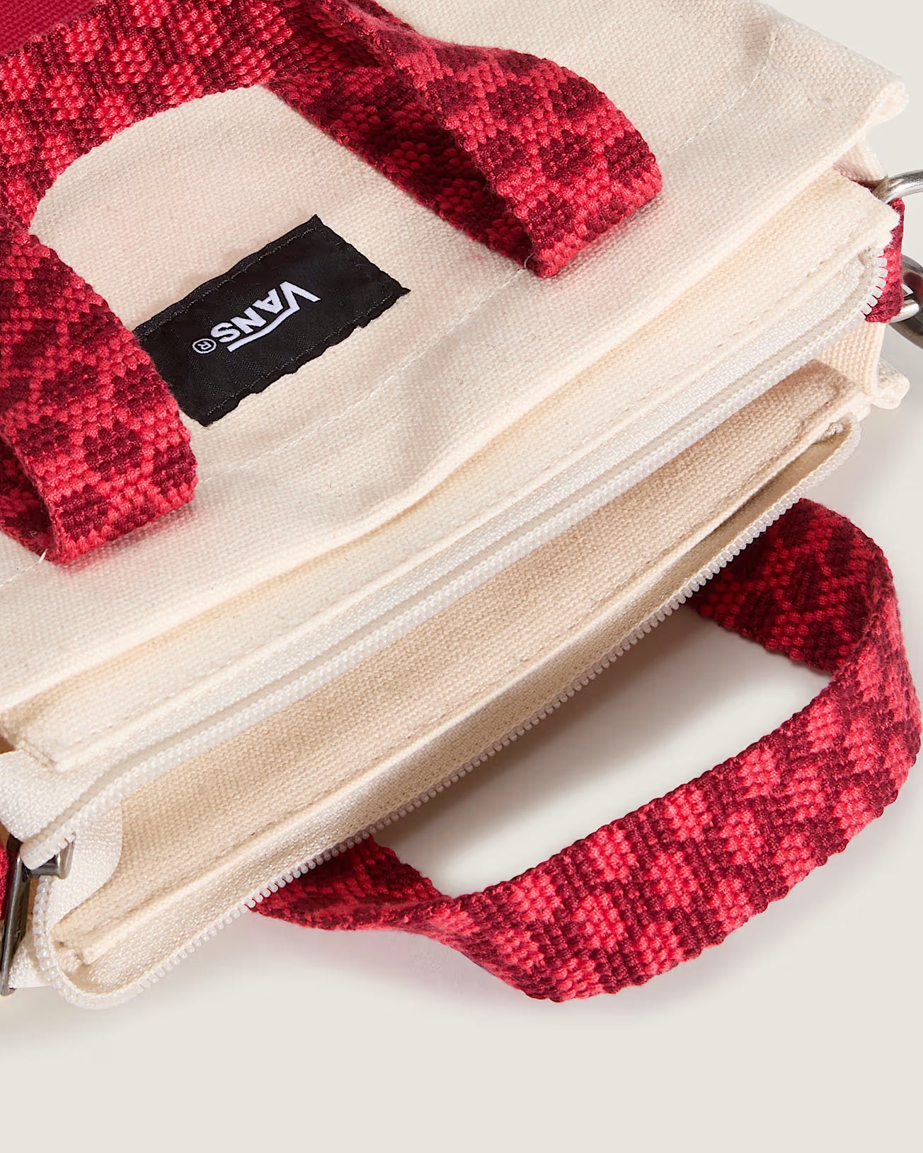 👜 Vans Lil Pergs Tote Bag – Mini Borsa Tote con Zip - Red Pink