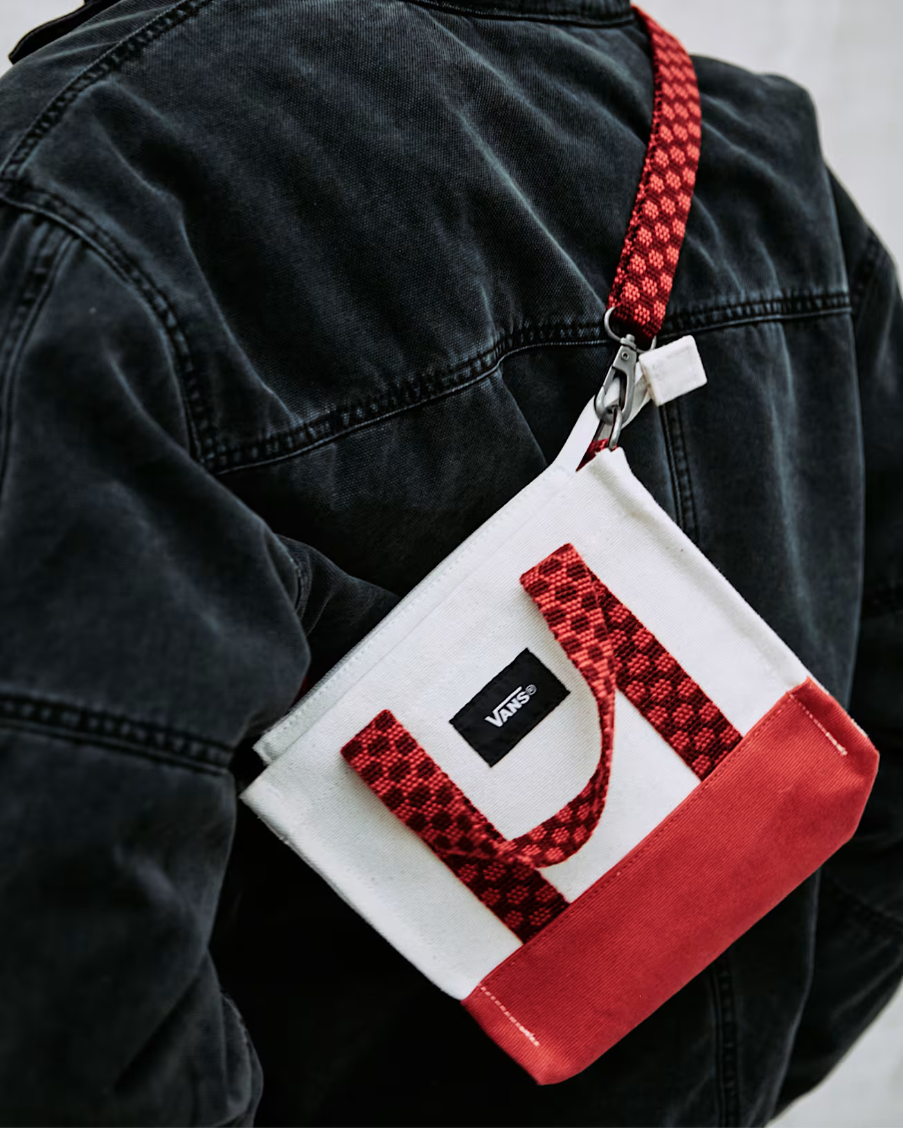 👜 Vans Lil Pergs Tote Bag – Mini Borsa Tote con Zip - Red Pink