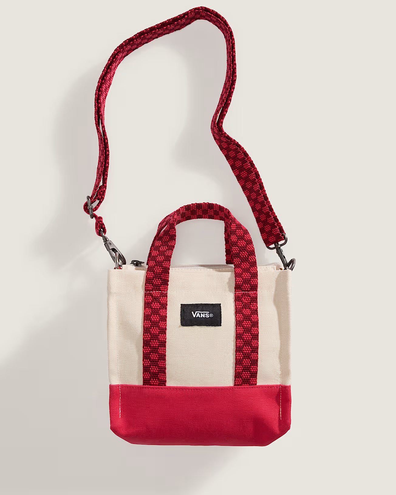 👜 Vans Lil Pergs Tote Bag – Mini Borsa Tote con Zip - Red Pink