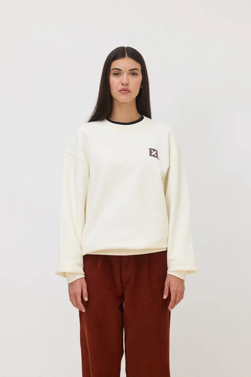 Blue Banana Off-White Puffy Crew – Felpa Oversize in Cotone Biologico 400 GSM