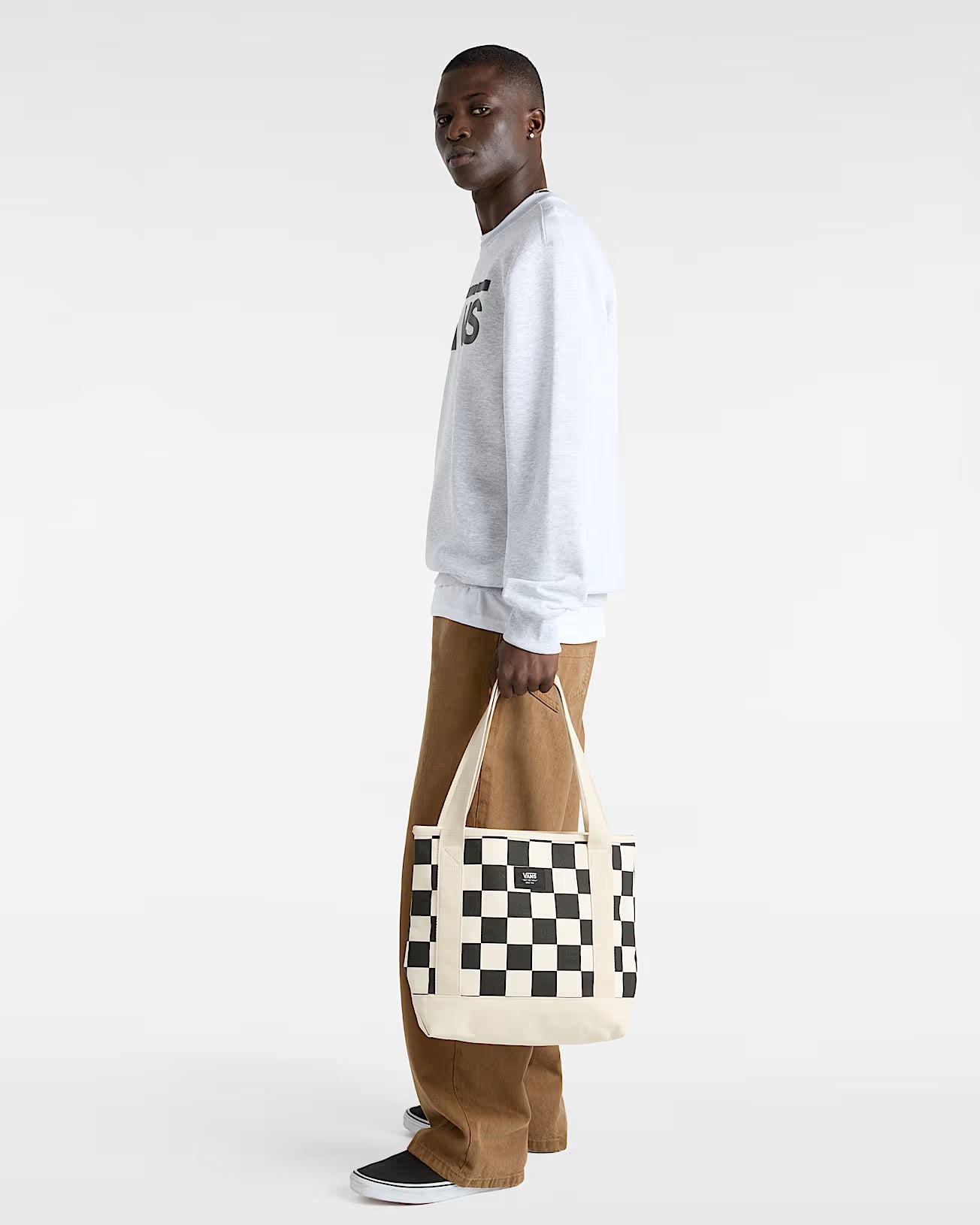 👜 Vans Pergs Midi Tote Bag – Borsa Tote Unisex - White Black