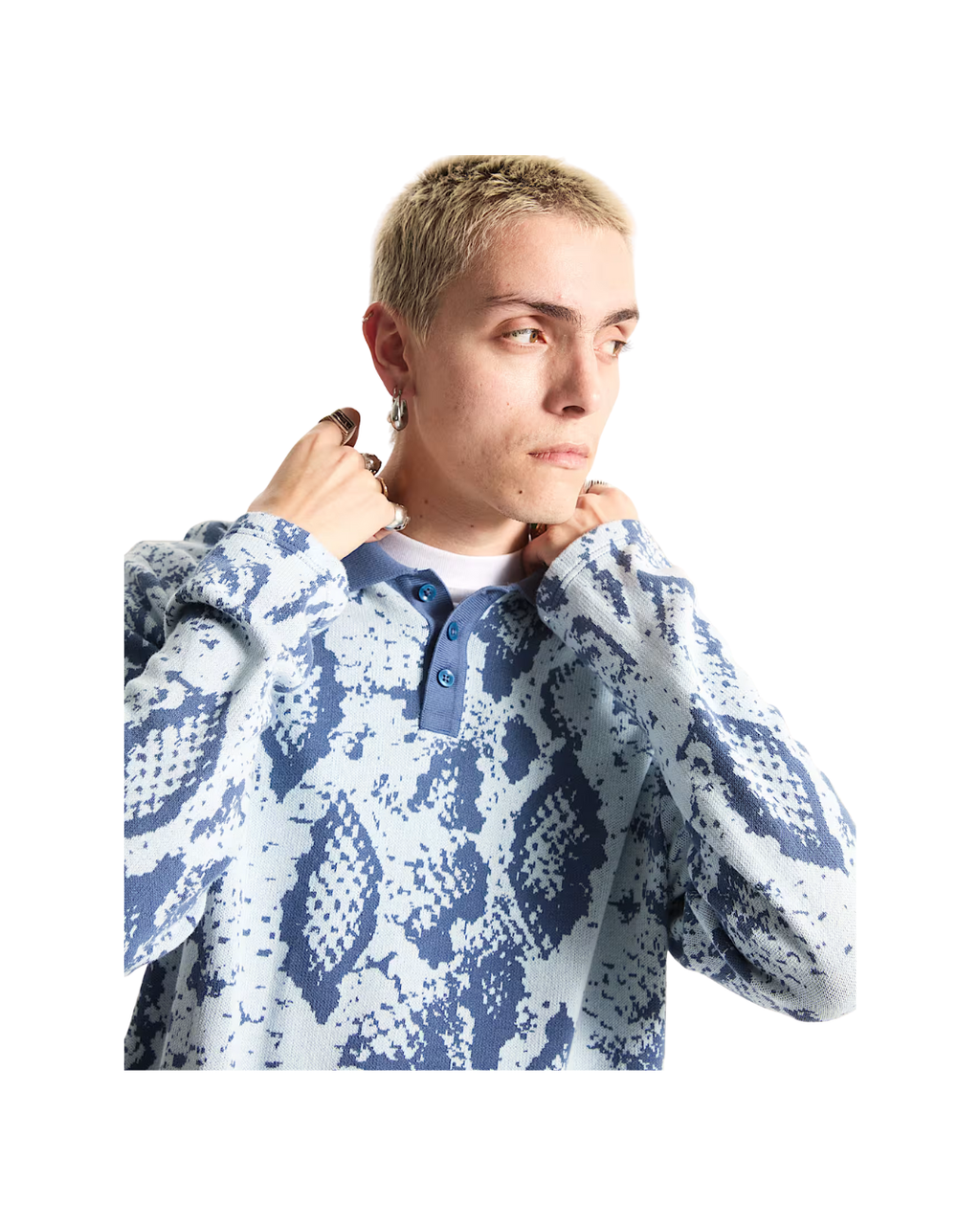 Polo a Maniche Lunghe VANS Raw Instinct Blu