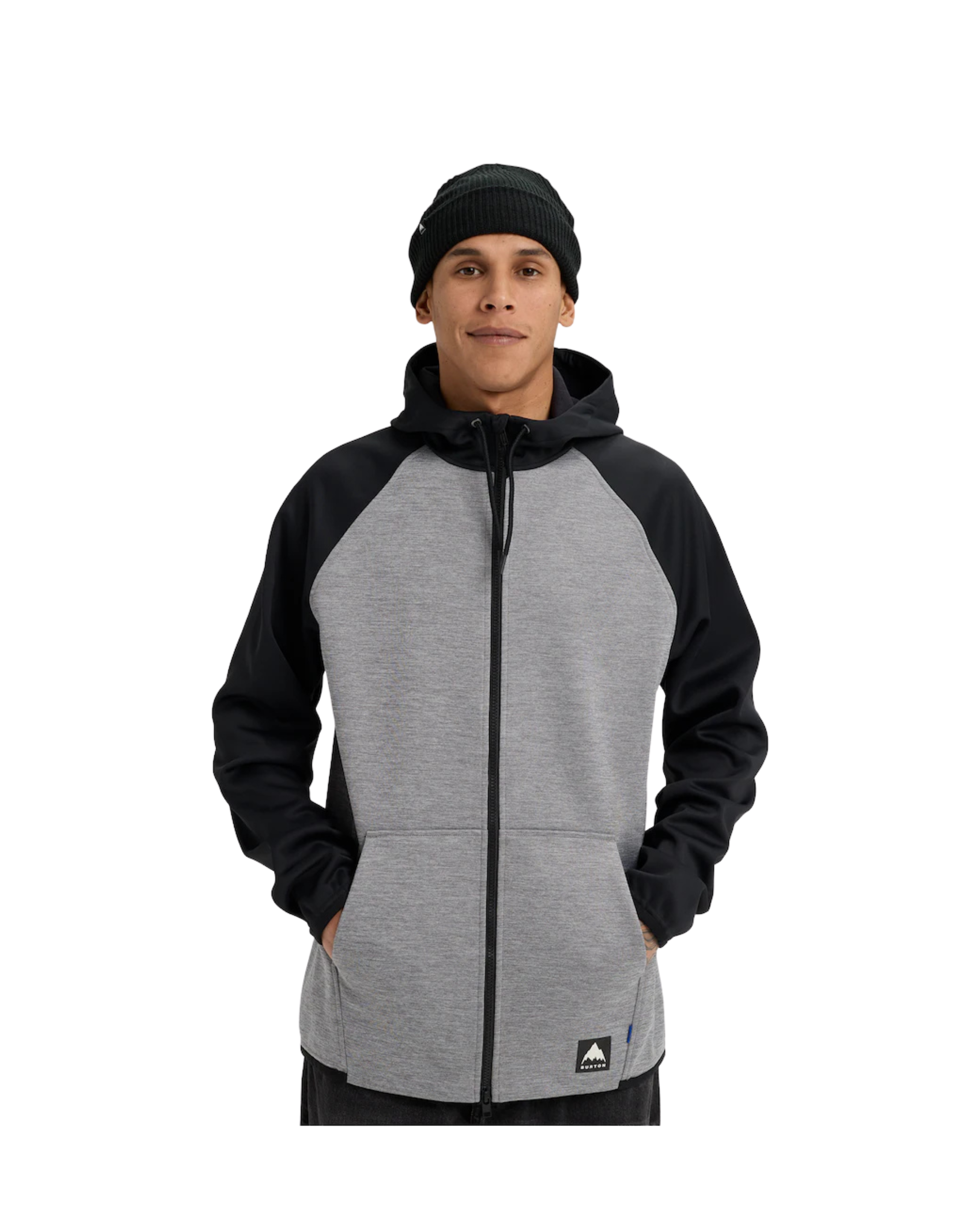 Felpa BURTON  Crown Weatherproof Full-Zip Fleece Grey Heather True Black