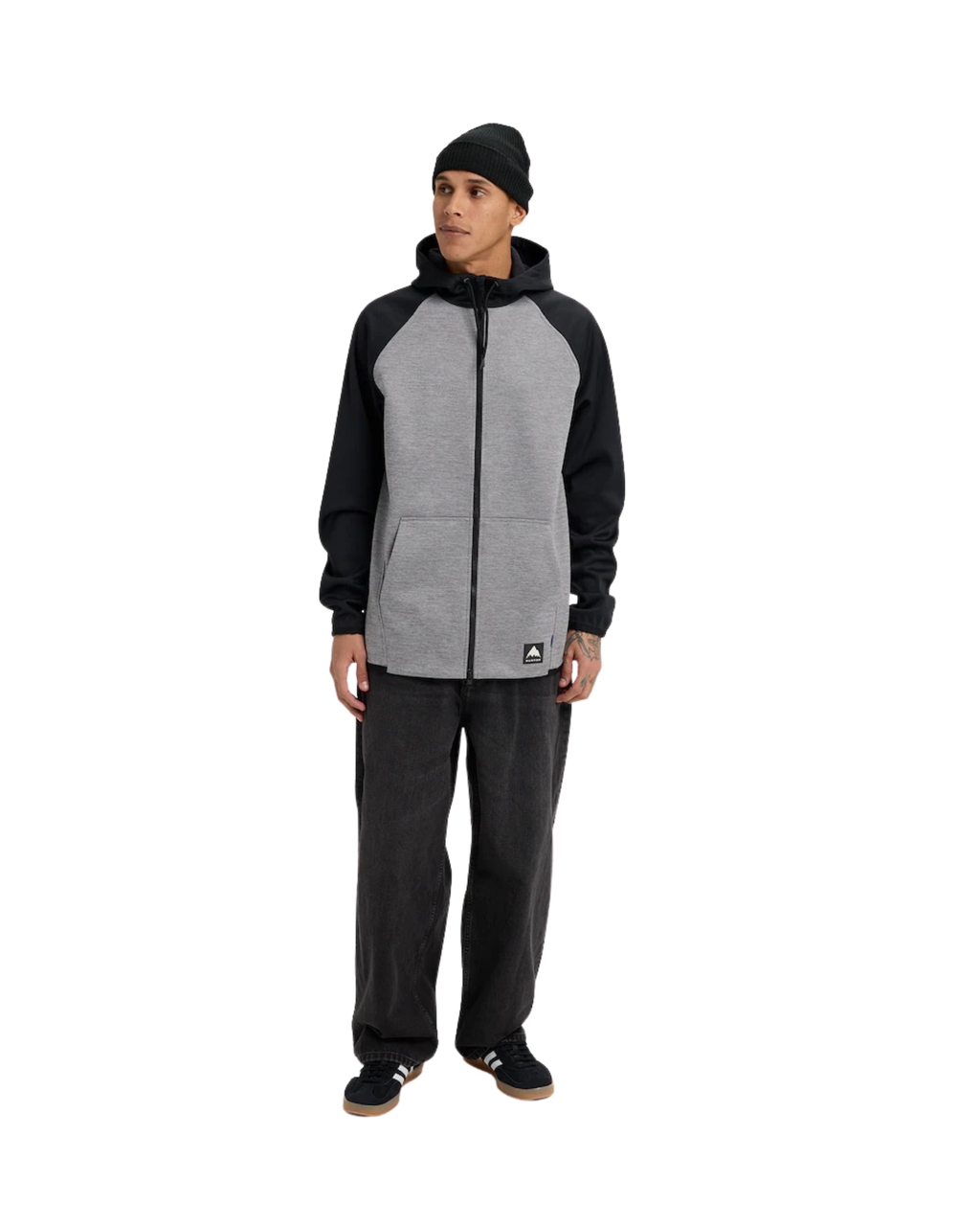 Felpa BURTON  Crown Weatherproof Full-Zip Fleece Grey Heather True Black