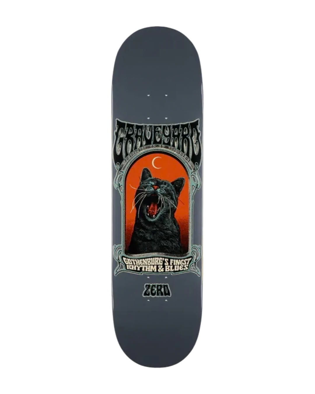 Tavola Da Skateboard ZERO x Graveyard Screaming Cat 8.5" – Grey Dip