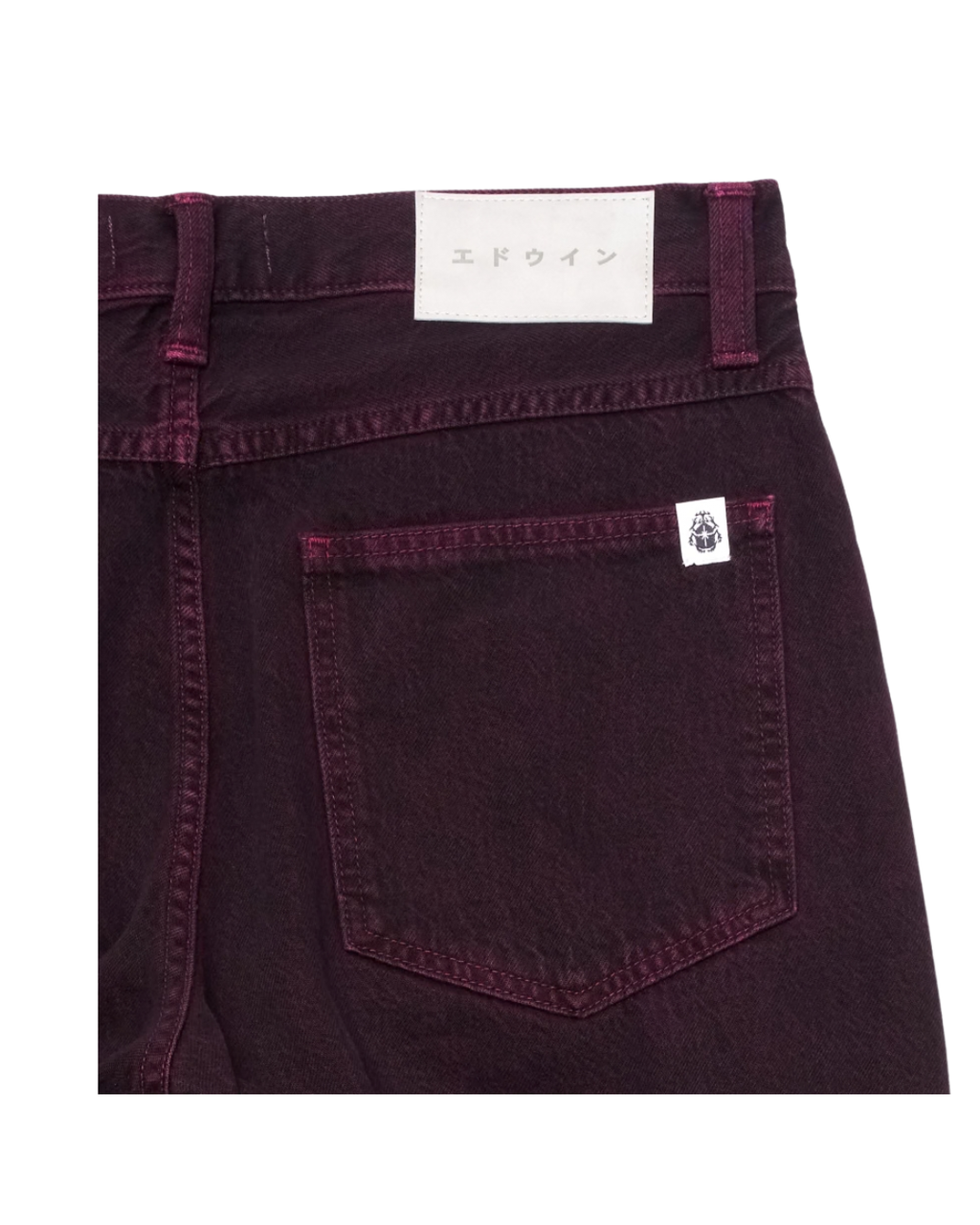 Pantaloni EDWIN Bamba Pant - Black - red plum overdyed