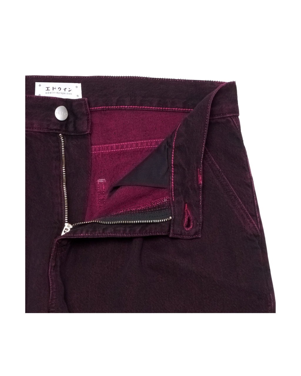 Pantaloni EDWIN Bamba Pant - Black - red plum overdyed