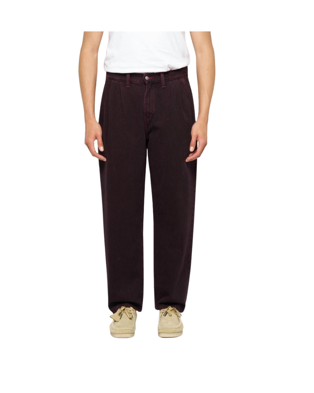 Pantaloni EDWIN Bamba Pant - Black - red plum overdyed