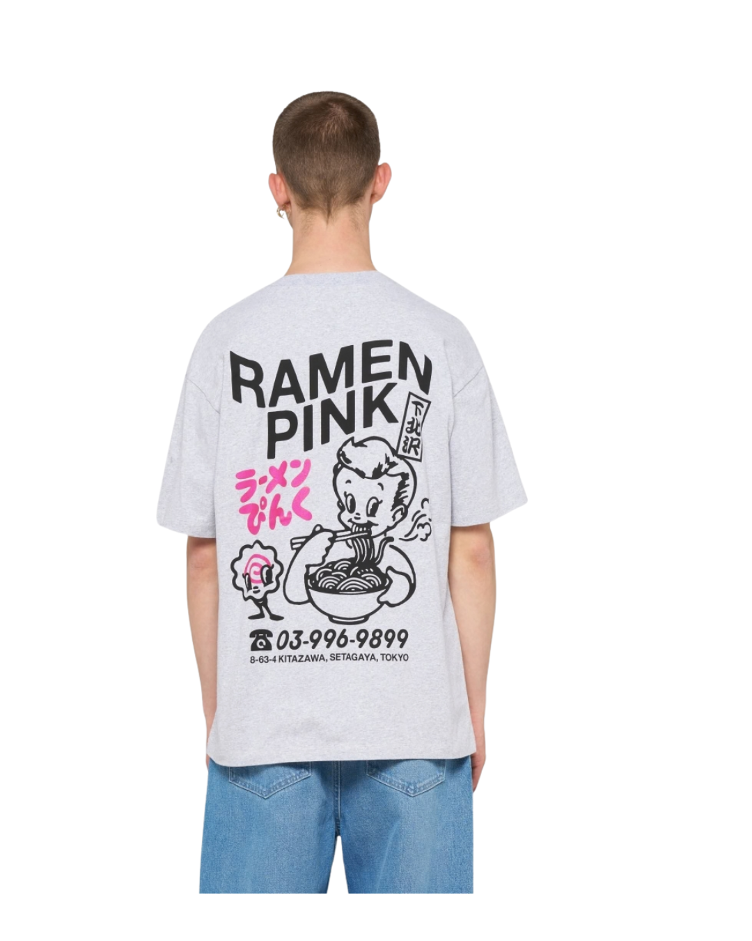 T-shirt EDWIN Ramen Pink T-Shirt - Grey Marl