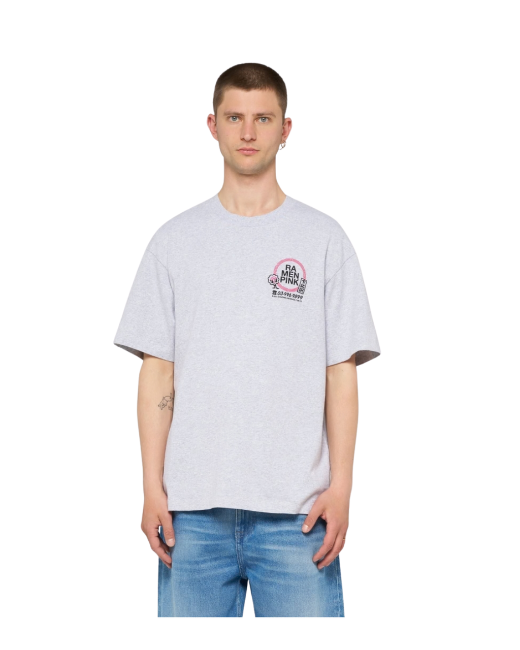 T-shirt EDWIN Ramen Pink T-Shirt - Grey Marl