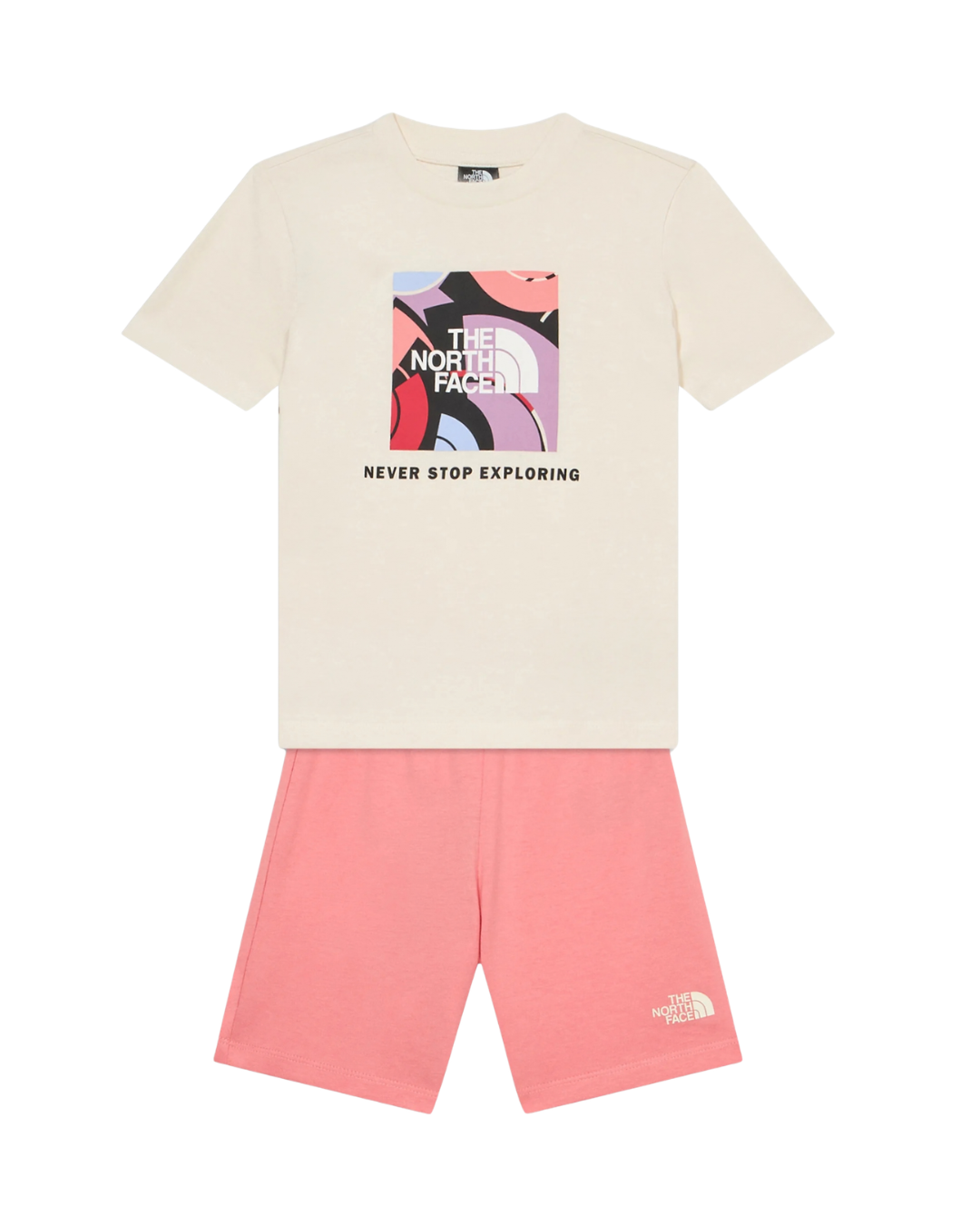 THE NORTH FACE Set NSE Box Play Regular con Pantaloncini - White  Dune Coral Crush
