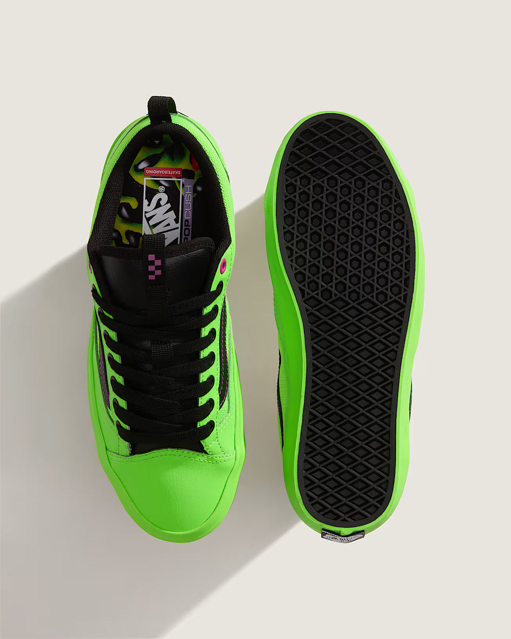 🛹 Vans Skate Old Skool 36+ – Scarpe Skate Uomo e Donna - Acid Airbrush Black - Green
