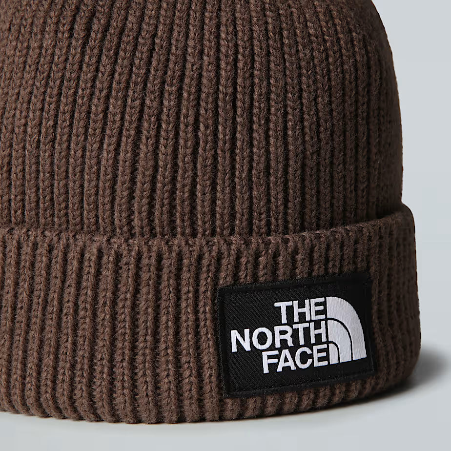 THE NORTH FACE Beanie with Cuff and Box Logo - SMOKEY BROWN