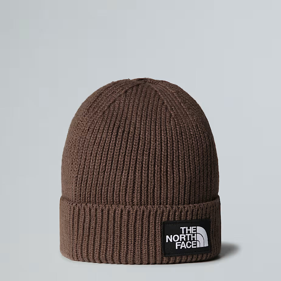THE NORTH FACE Beanie with Cuff and Box Logo - SMOKEY BROWN