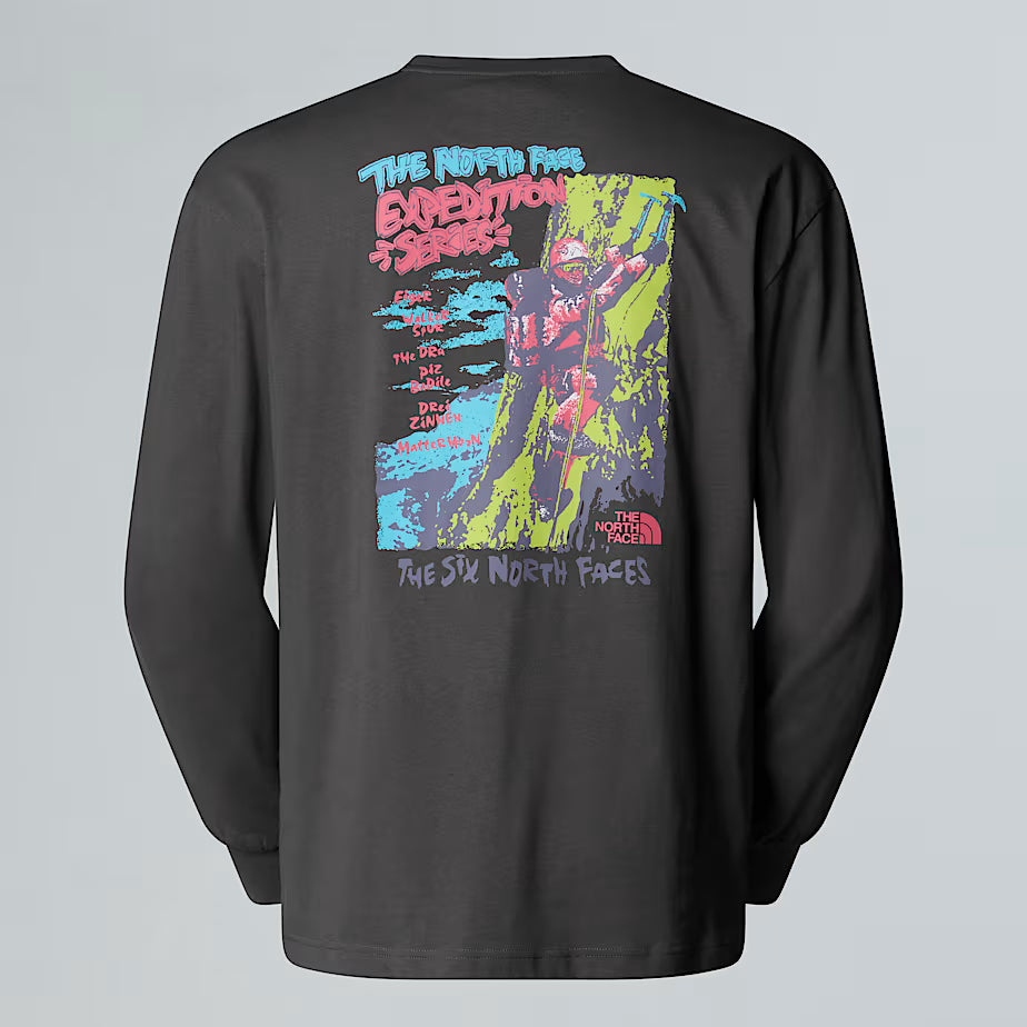 THE NORTH FACE Oversized Long-Sleeved Expedition Celebration Unisex T-shirt – ANTHRACITE GRAY