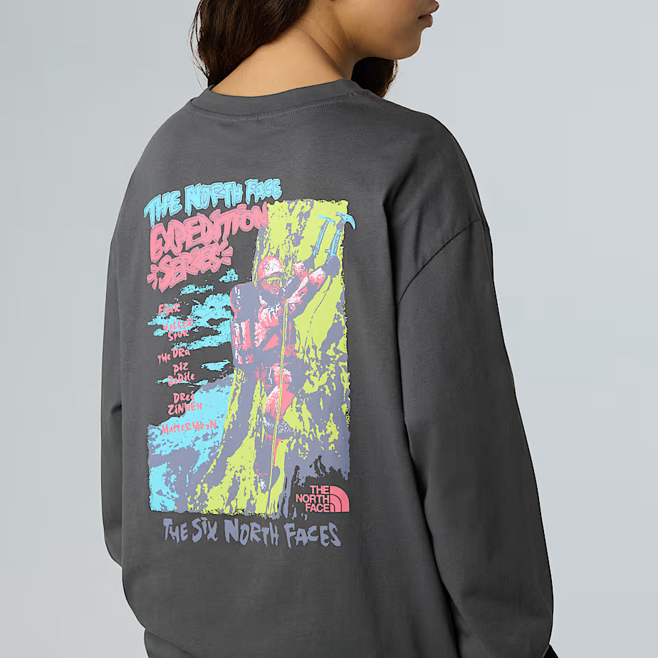 T-shirt THE NORTH FACE Oversize a Maniche Lunghe Expedition Celebration Unisex – ANTHRACITE GREY