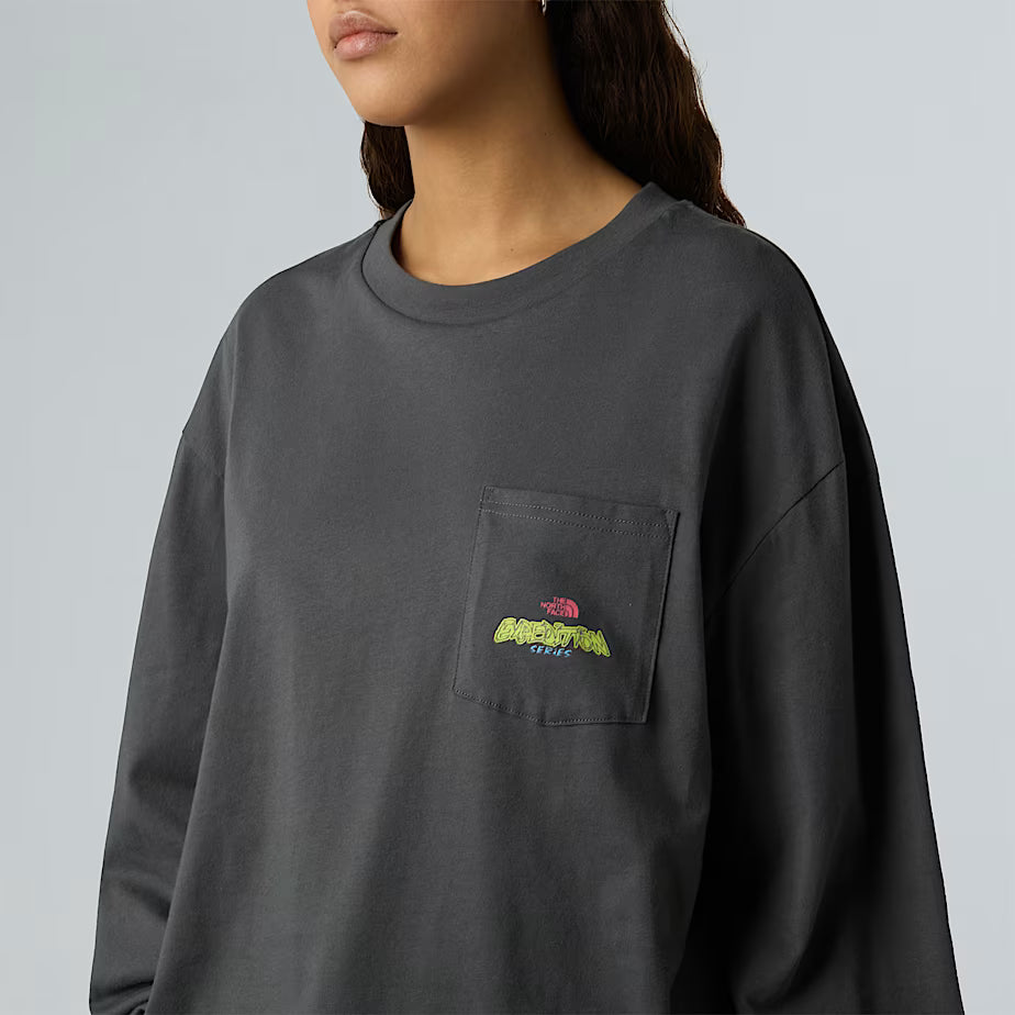 T-shirt THE NORTH FACE Oversize a Maniche Lunghe Expedition Celebration Unisex – ANTHRACITE GREY