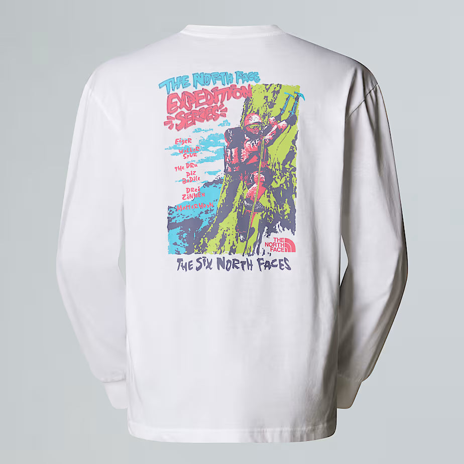 THE NORTH FACE oversized long sleeve Expedition Celebration unisex t-shirt - TNF WHITE