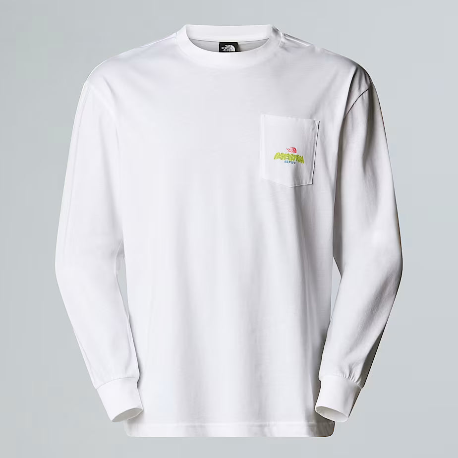 THE NORTH FACE oversized long sleeve Expedition Celebration unisex t-shirt - TNF WHITE