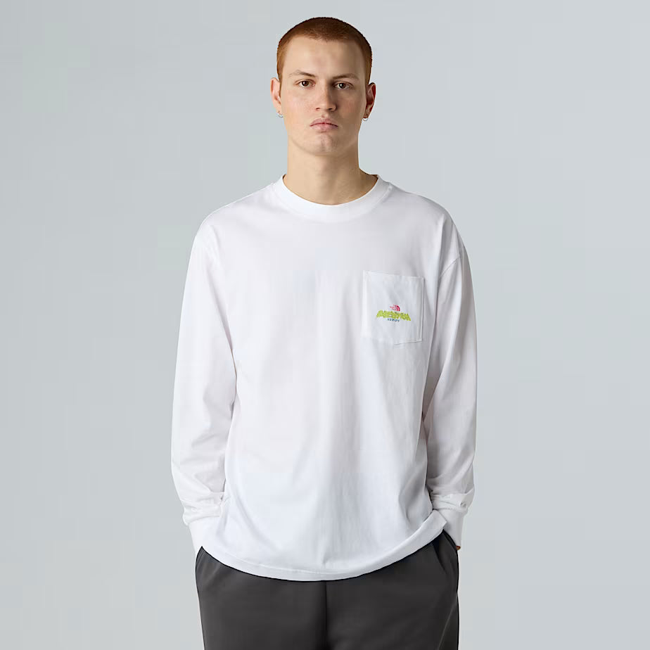 THE NORTH FACE oversized long sleeve Expedition Celebration unisex t-shirt - TNF WHITE