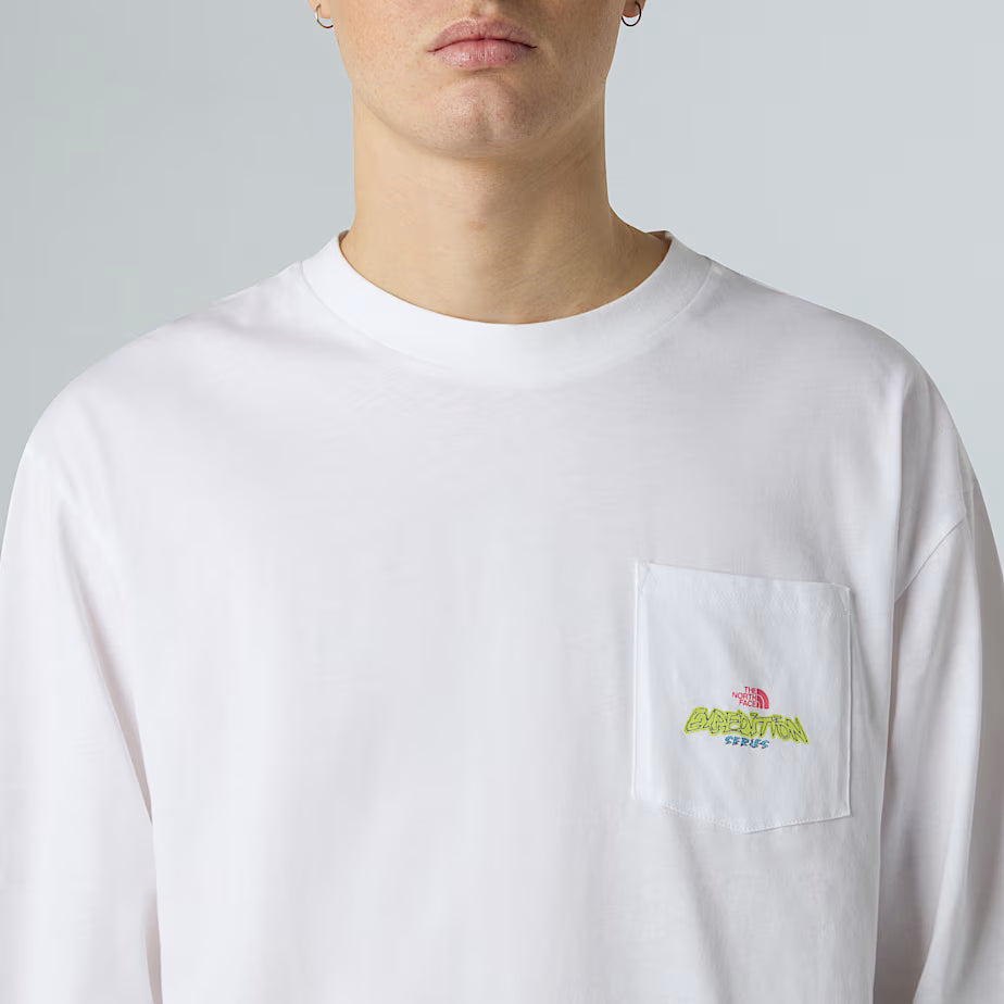 THE NORTH FACE oversized long sleeve Expedition Celebration unisex t-shirt - TNF WHITE