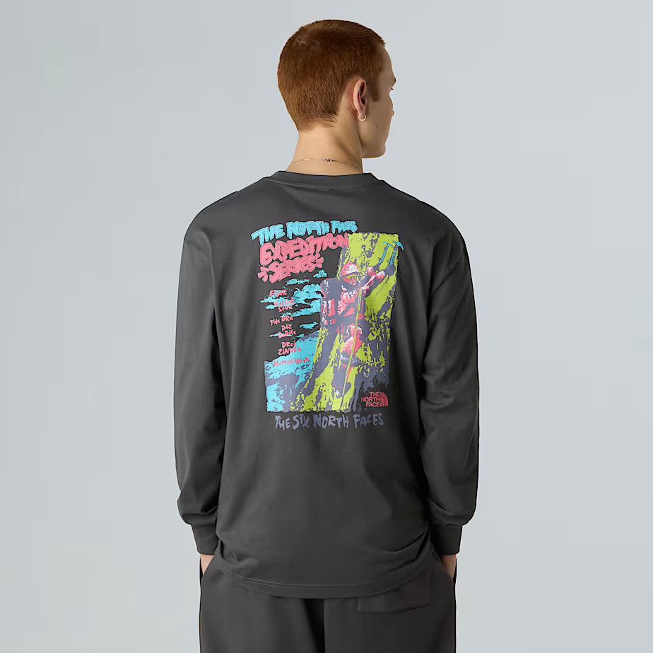 THE NORTH FACE Oversized Long-Sleeved Expedition Celebration Unisex T-shirt – ANTHRACITE GRAY