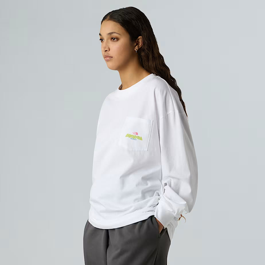 T-shirt THE NORTH FACE oversize a maniche lunghe Expedition Celebration unisex - TNF WHITE
