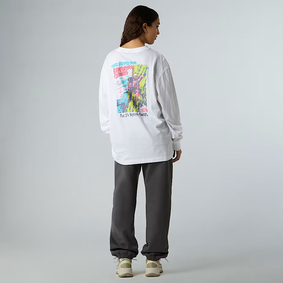 THE NORTH FACE oversized long sleeve Expedition Celebration unisex t-shirt - TNF WHITE