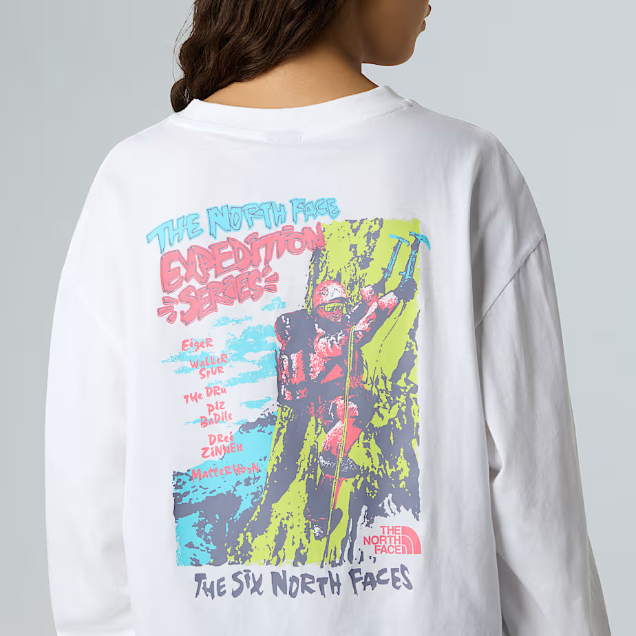 T-shirt THE NORTH FACE oversize a maniche lunghe Expedition Celebration unisex - TNF WHITE
