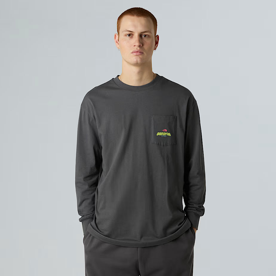 THE NORTH FACE Oversized Long-Sleeved Expedition Celebration Unisex T-shirt – ANTHRACITE GRAY