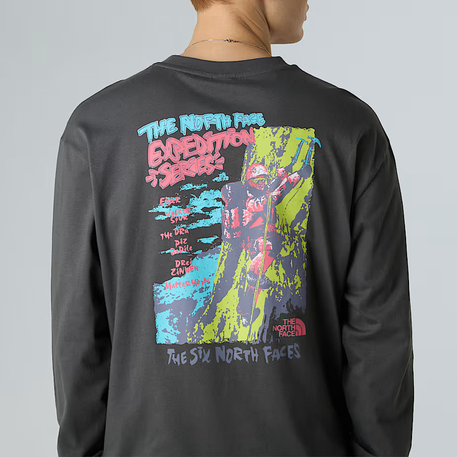 THE NORTH FACE Oversized Long-Sleeved Expedition Celebration Unisex T-shirt – ANTHRACITE GRAY