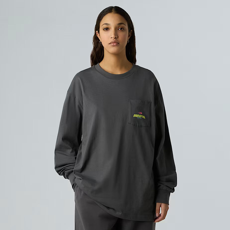 THE NORTH FACE Oversized Long-Sleeved Expedition Celebration Unisex T-shirt – ANTHRACITE GRAY