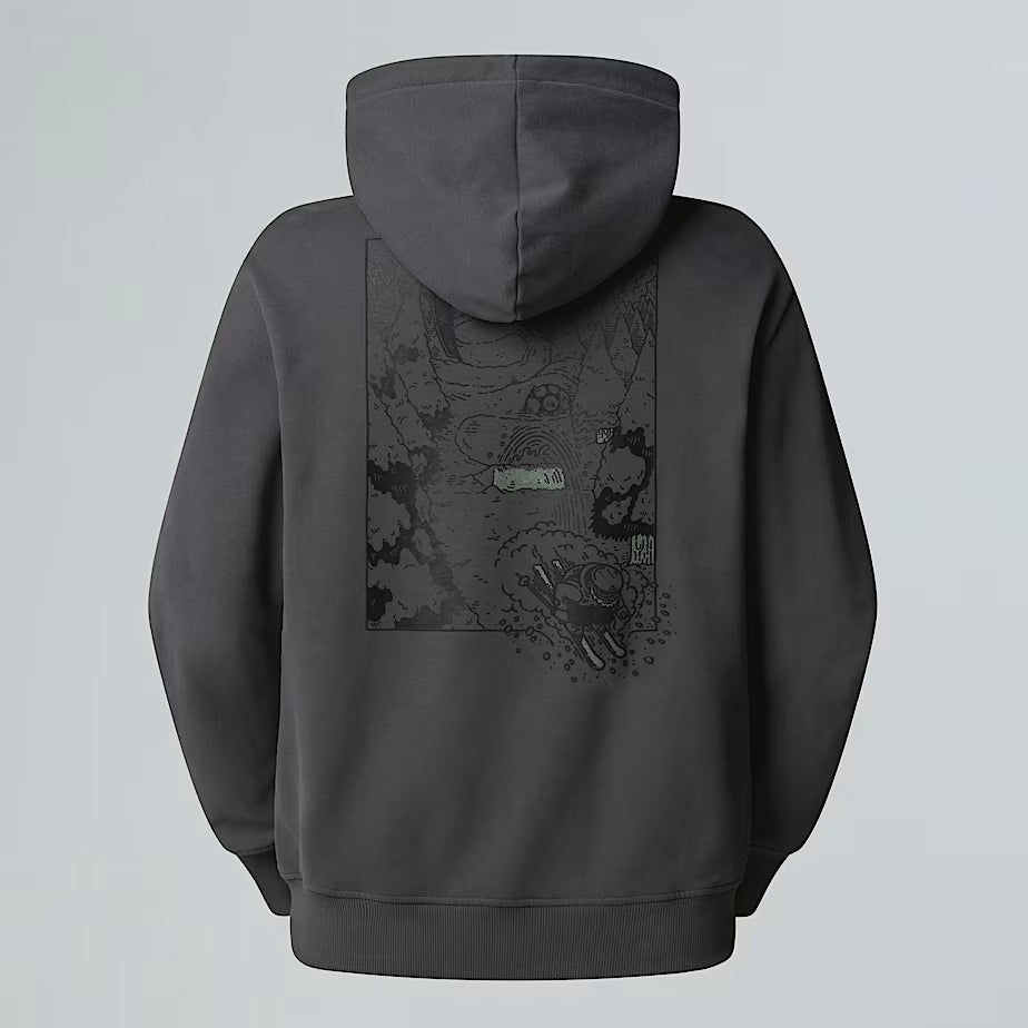 THE NORTH FACE Powder Days Relaxed Graphic Unisex Hoodie - ASPHALY GRAY