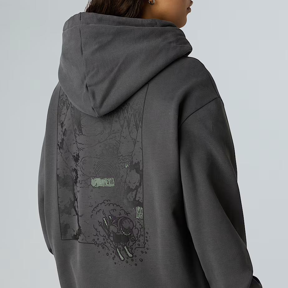THE NORTH FACE Powder Days Relaxed Graphic Unisex Hoodie - ASPHALY GRAY