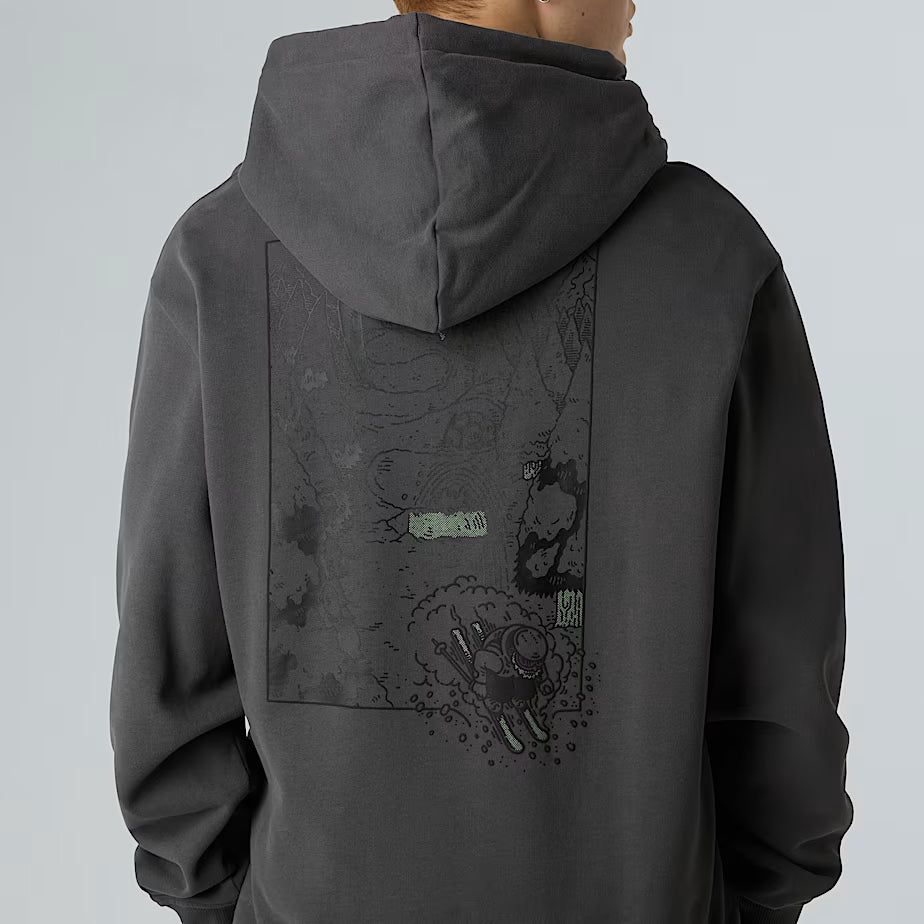 THE NORTH FACE Powder Days Relaxed Graphic Unisex Hoodie - ASPHALY GRAY