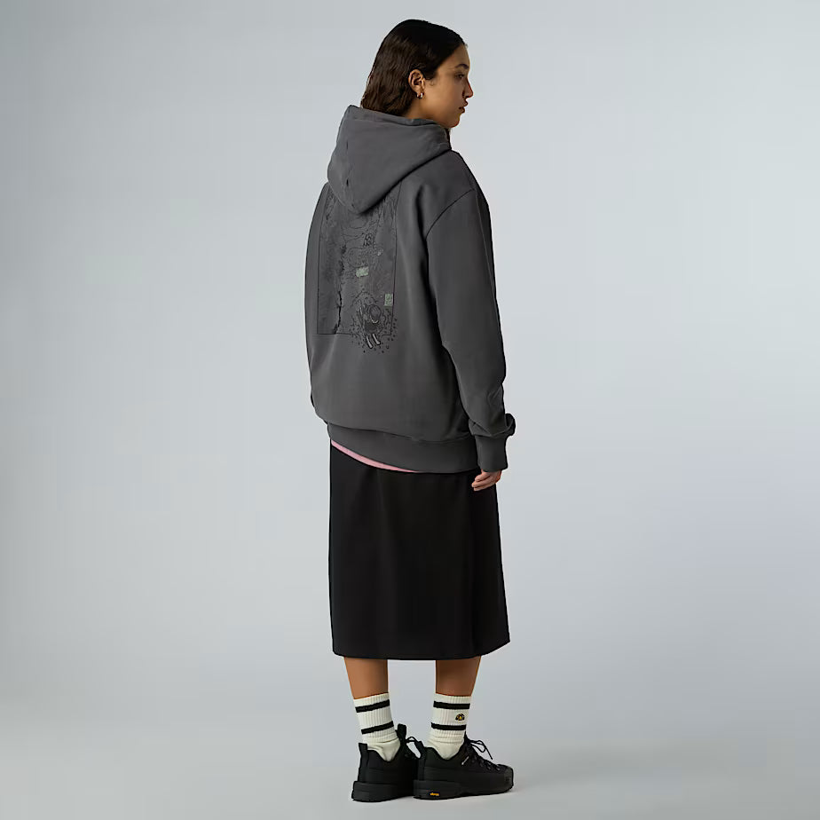 THE NORTH FACE Powder Days Relaxed Graphic Unisex Hoodie - ASPHALY GRAY