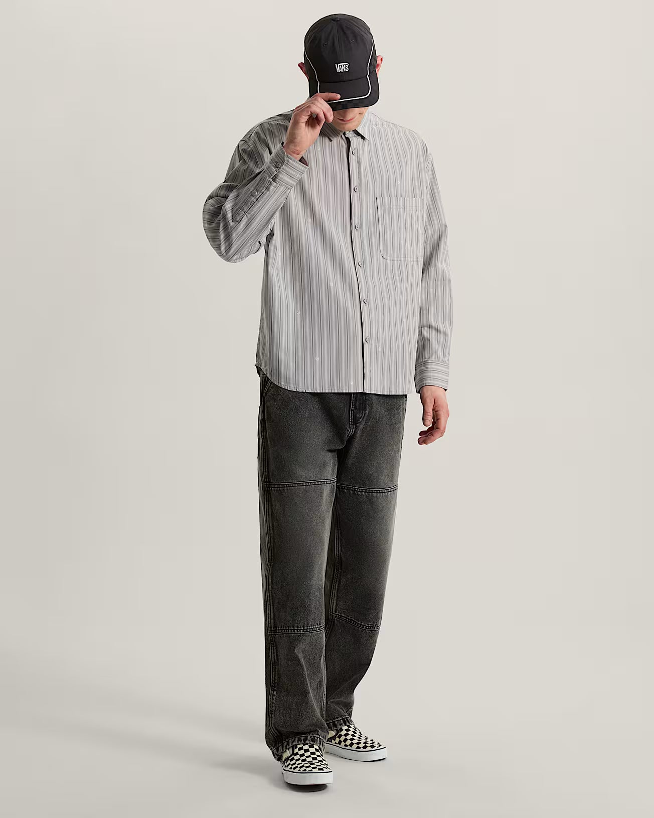 Vans X Rowan Stripe LS Woven Light Grey