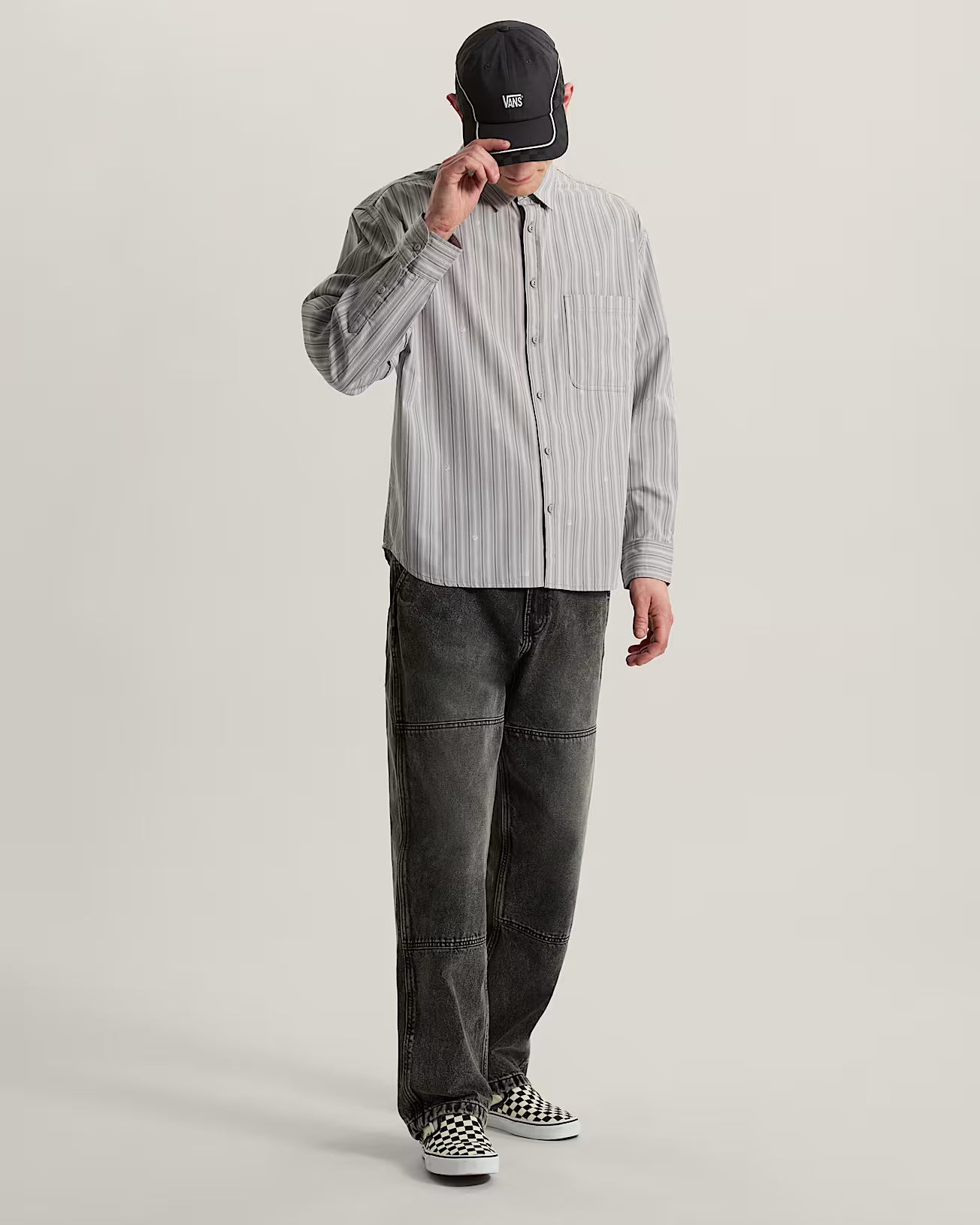 Vans X Rowan Stripe LS Woven Light Grey